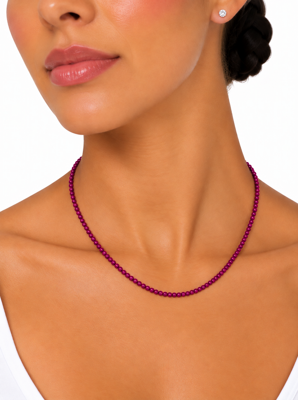 COLLAR MONICA MINI BOLITAS BUGANVILLA