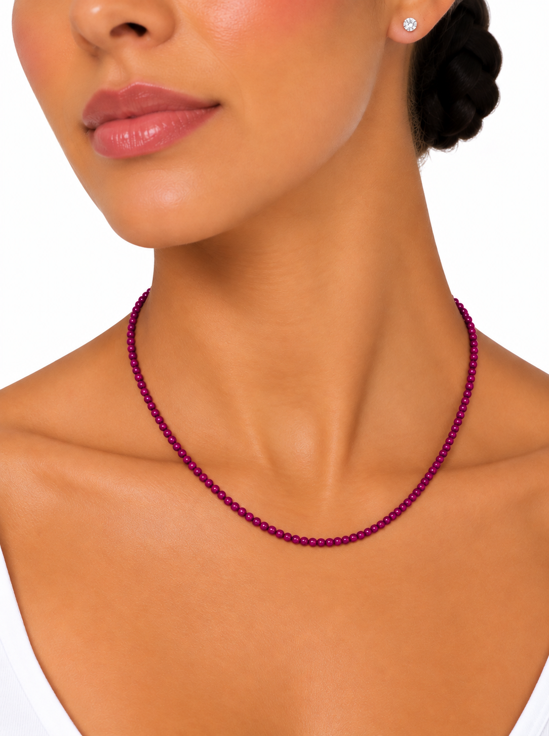 COLLAR MONICA MINI BOLITAS BUGANVILLA