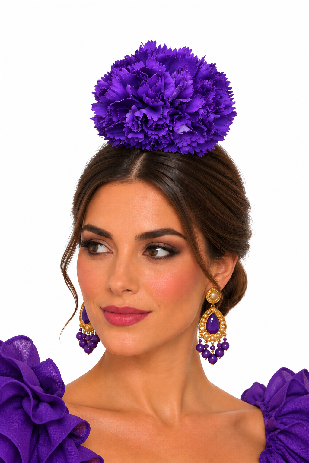 RAMILLETE 3 CLAVELES MORADO