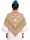 MANTON VISCOSA MARINA BEIGE BORDADO BEIGE