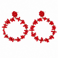 PENDIENTE CIRCULO CORALES ROJO
