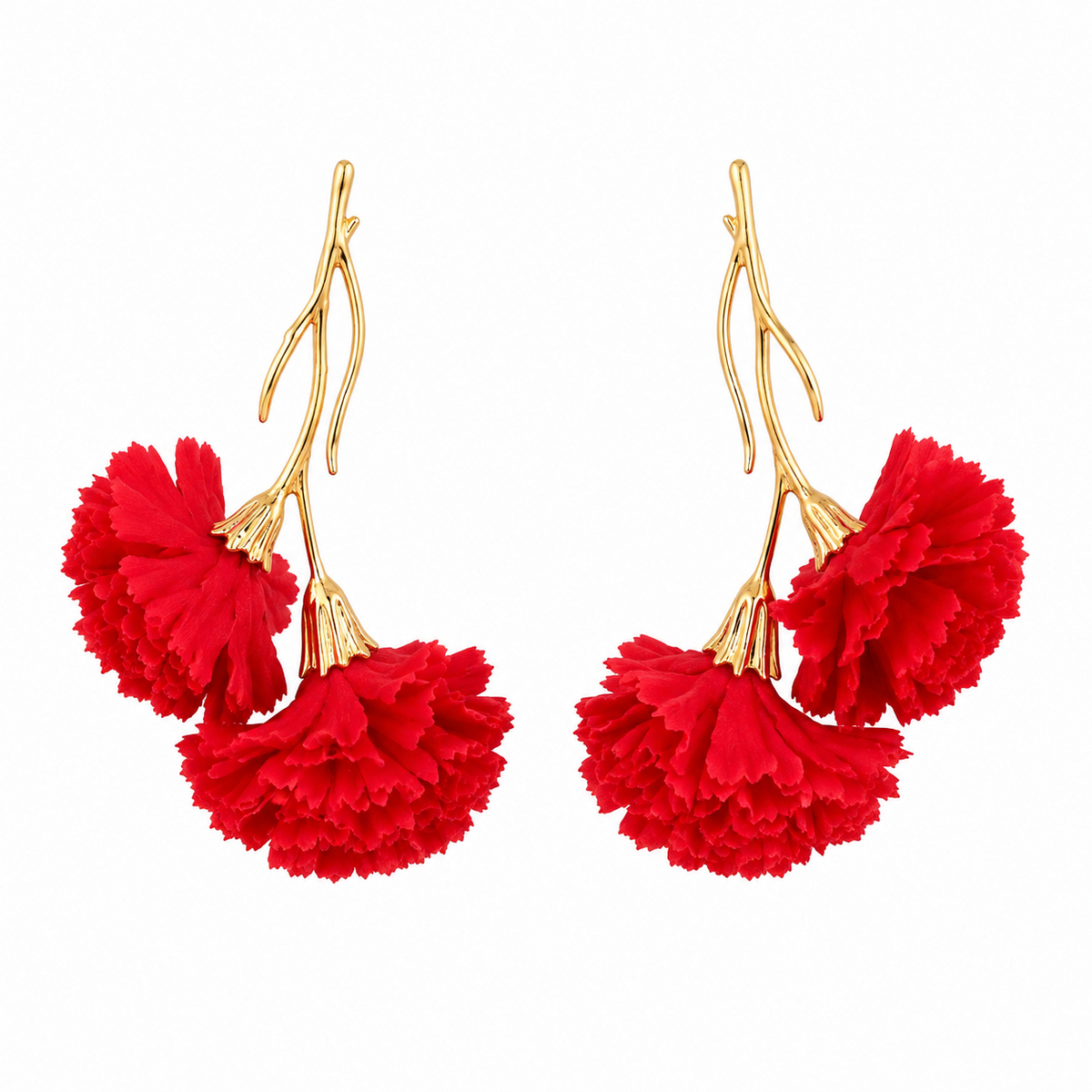 PENDIENTE CLAVELES ROJO