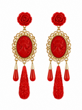 PENDIENTE CAMAFEO LAGRIMA ROJO