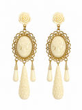 PENDIENTE CAMAFEO LAGRIMA BEIGE