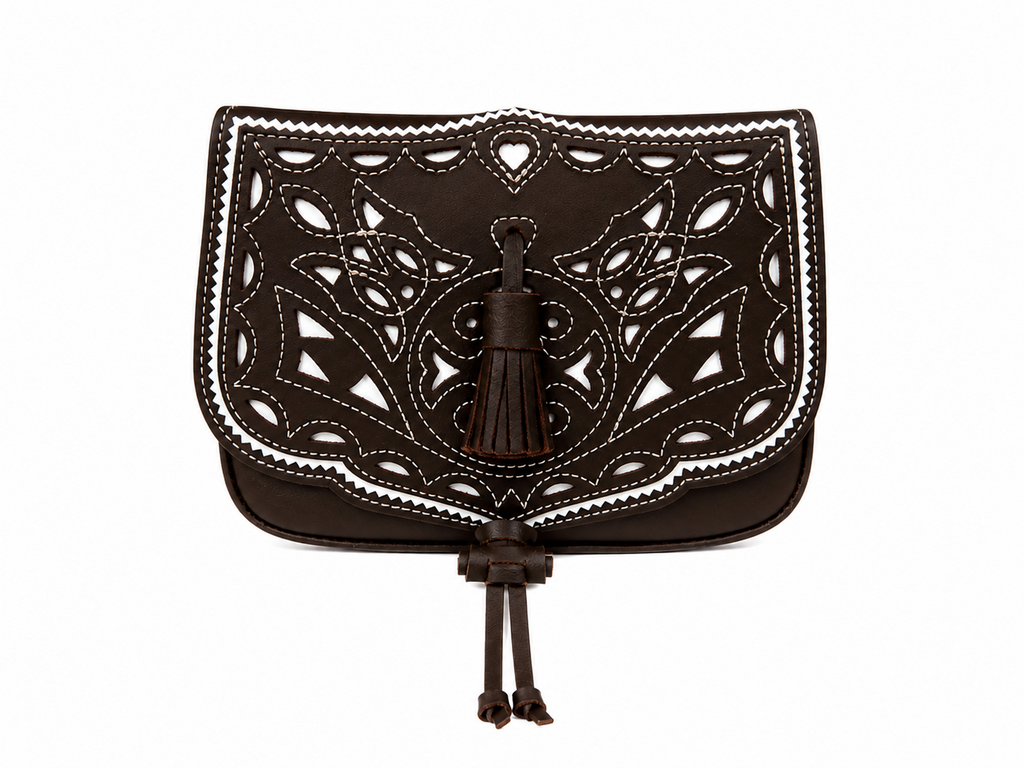 BOLSO ROMERIA GRANDE BORLON MARRON OSCURO