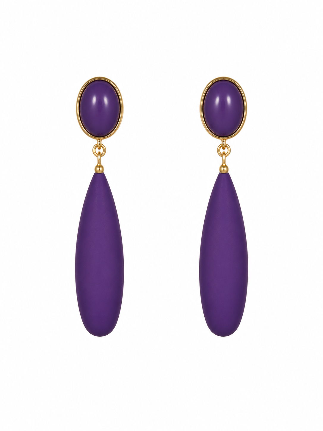 PENDIENTE NIÑA LAGRIMA MORADO