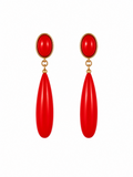 Pendientes lágrima coral para niña flamenca