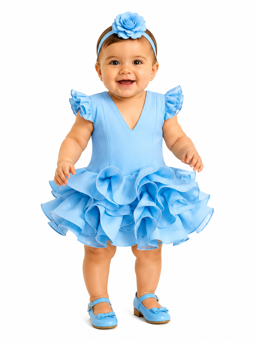 TRAJE FLAMENCA BEBE MARISOL CELESTE