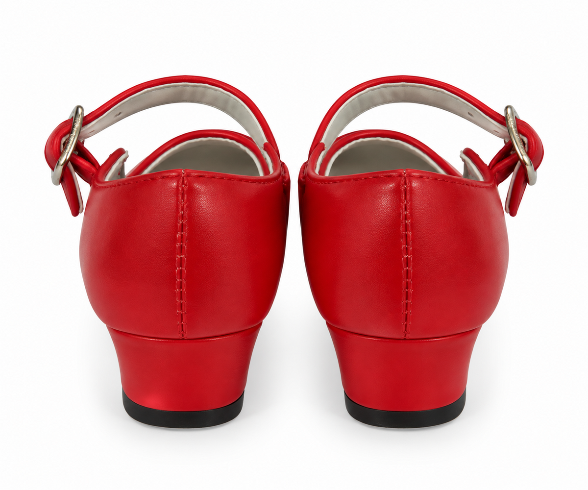 TACONES NIÑA FLAMENCA ROJOS