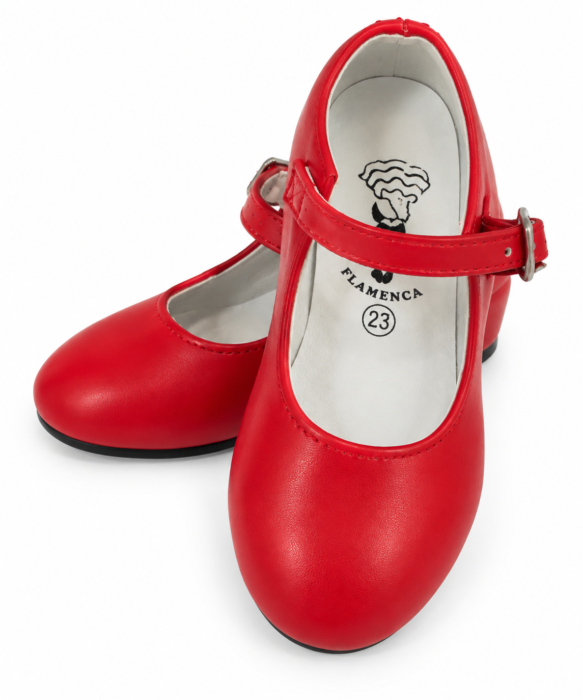 TACONES NIÑA FLAMENCA ROJOS