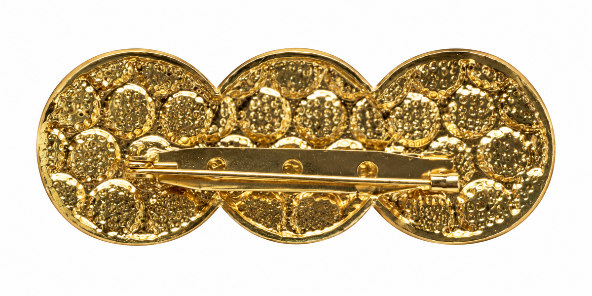 BROCHE CIRCULOS VERDE DORADO