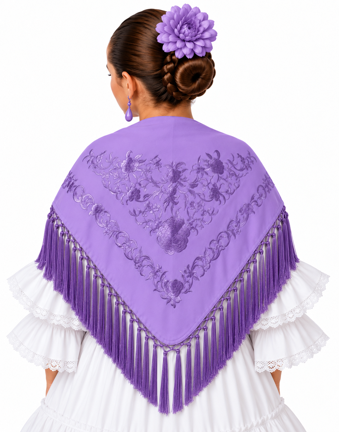 MANTON CRESPON NIÑA MARIA MORADO AL TONO