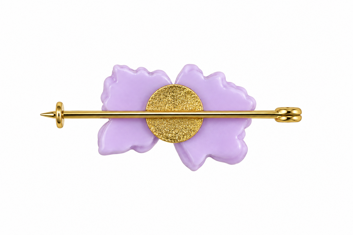 BROCHE NIÑA FLOR LILA