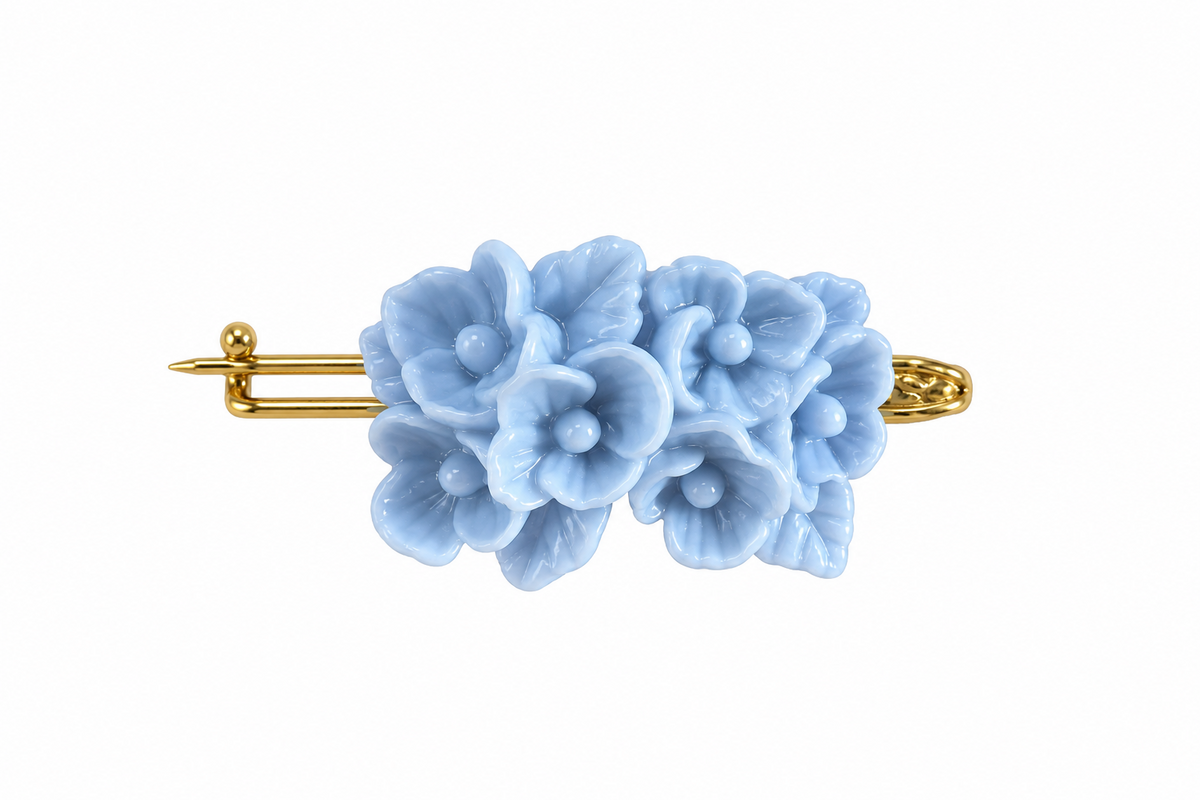 Broche flor celeste para niña flamenca