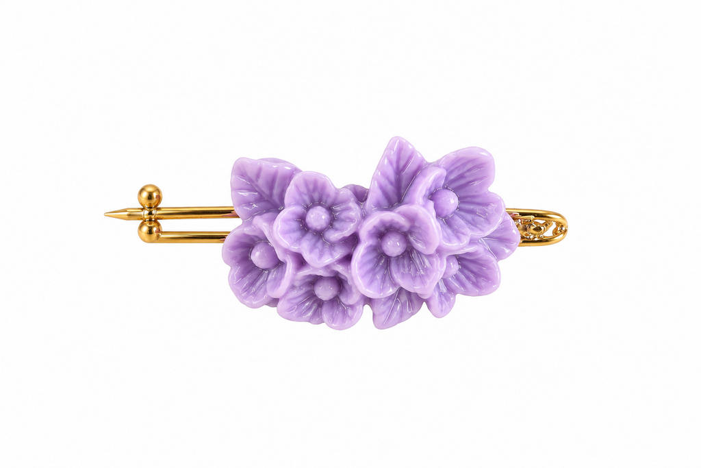 BROCHE NIÑA FLOR LILA