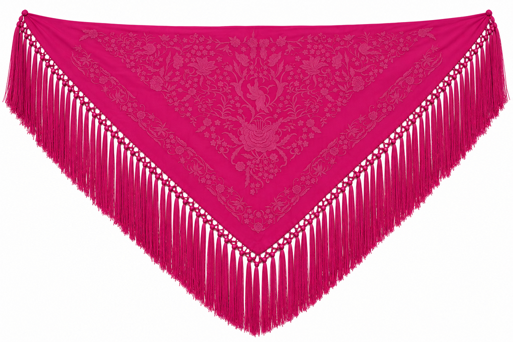 MANTON ALGODON LAURA FUCSIA BORDADO AL TONO
