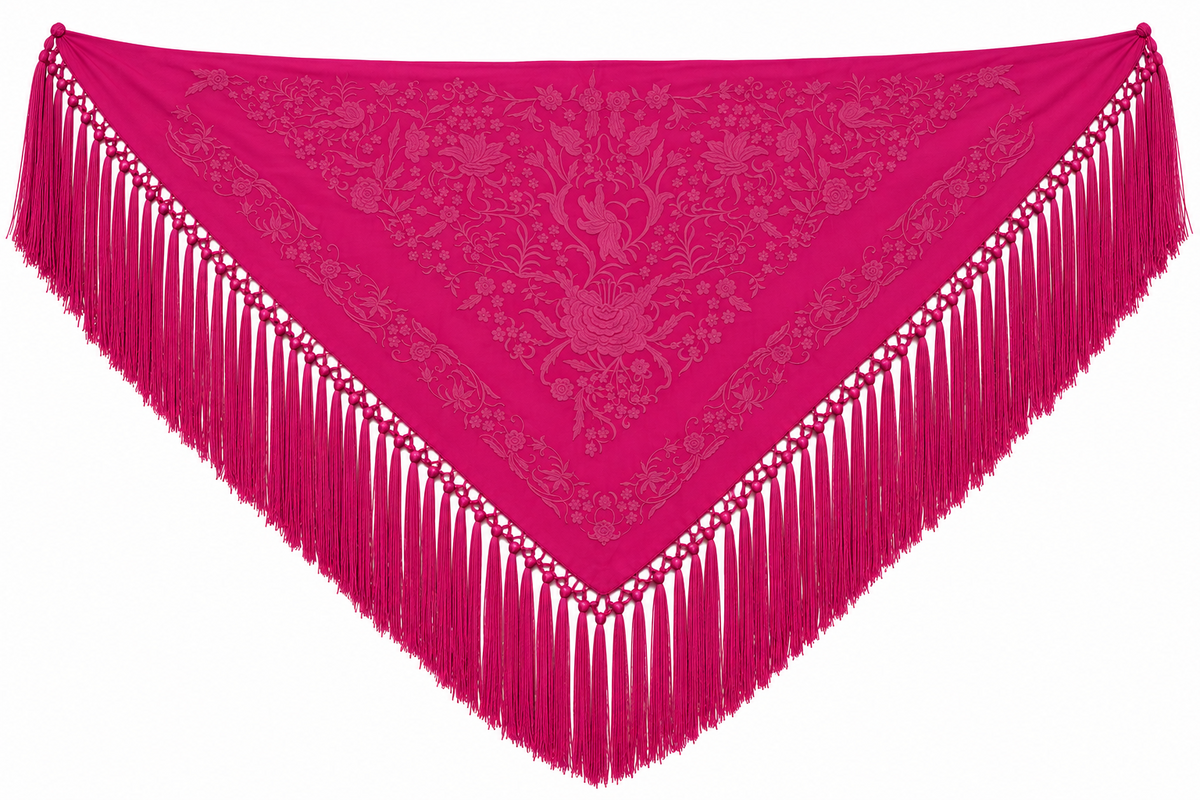 MANTON ALGODON LAURA FUCSIA BORDADO AL TONO
