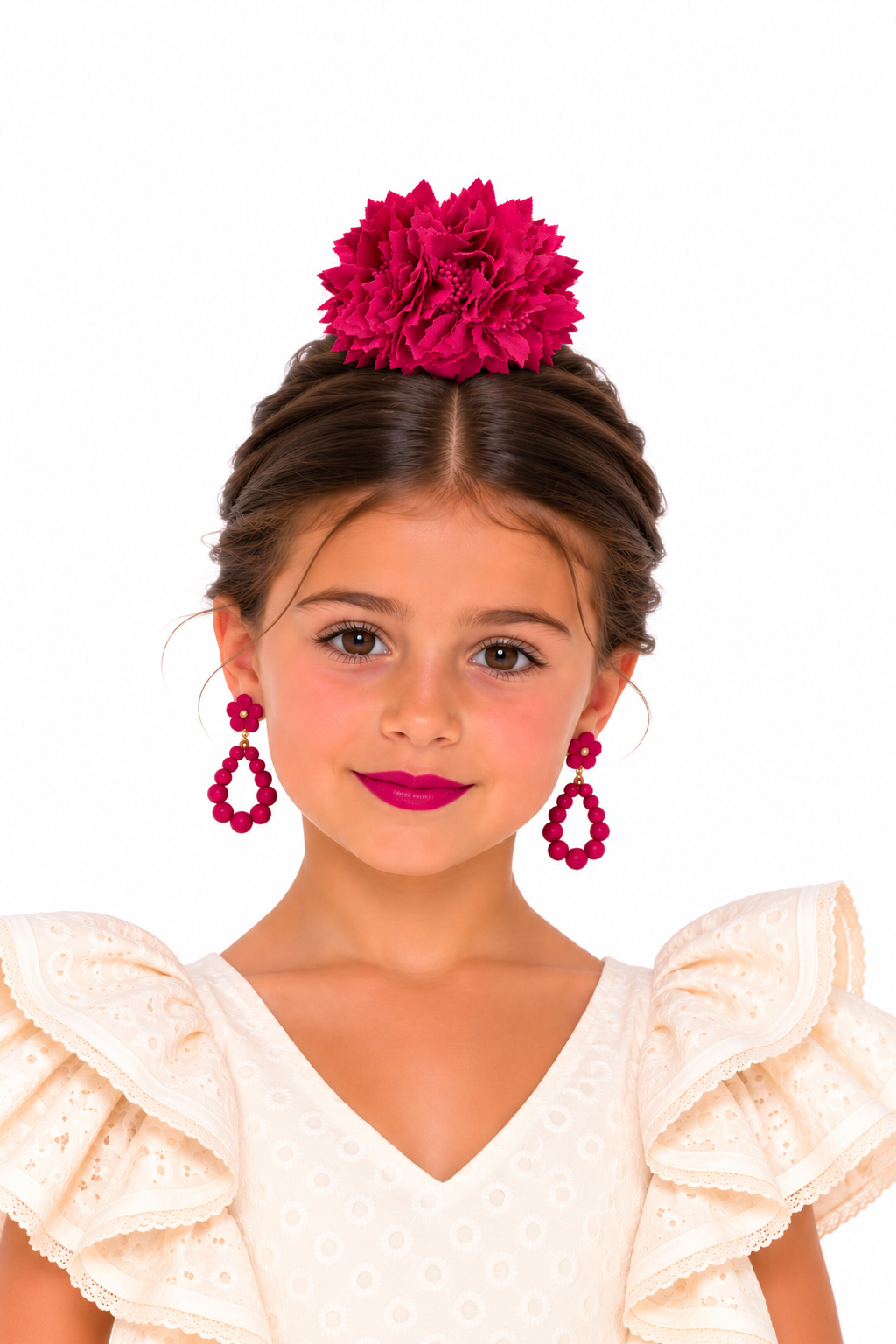 RAMILLETE NIÑA DALIAS FRESA