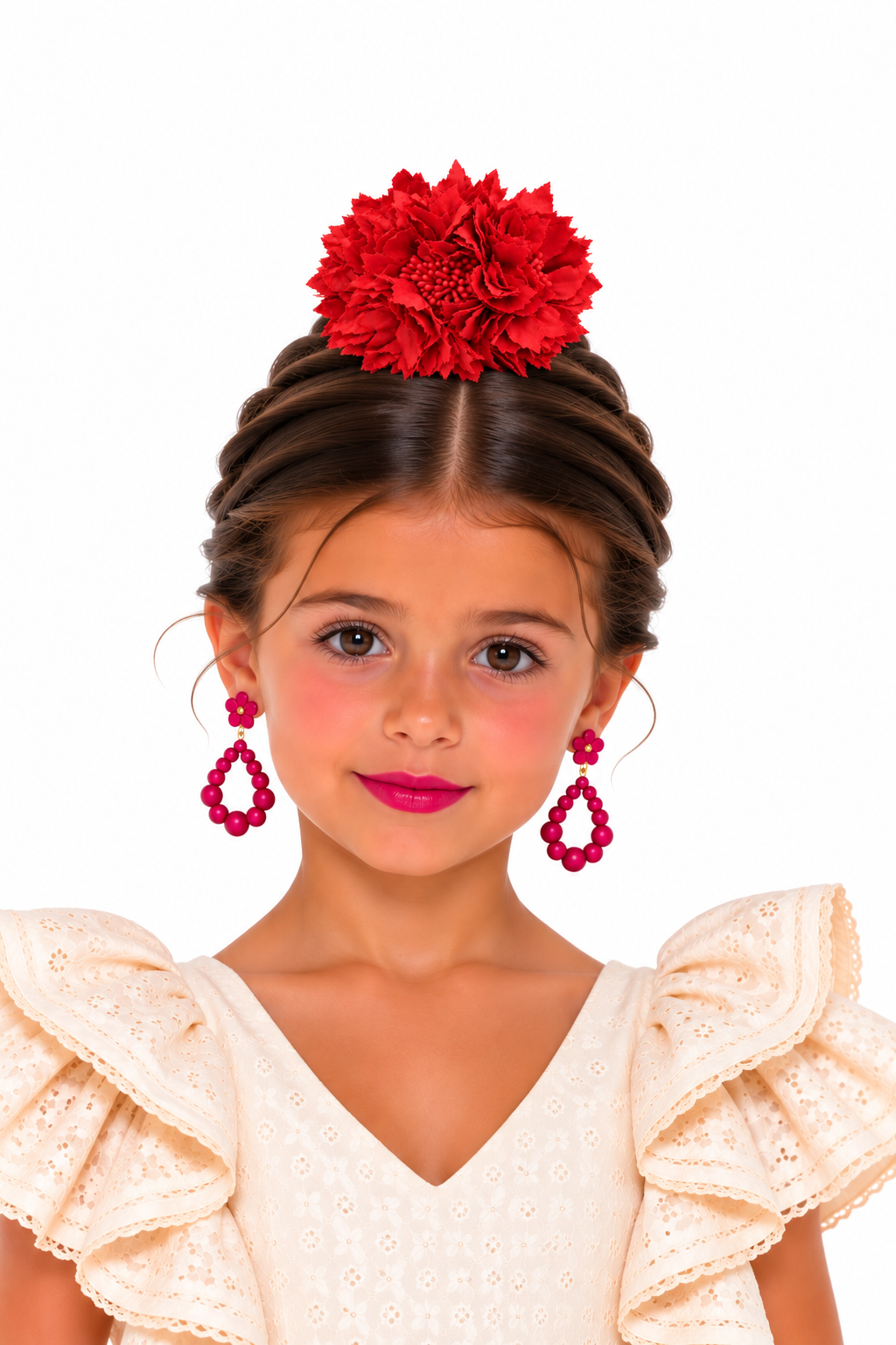 RAMILLETE NIÑA DALIAS ROJO