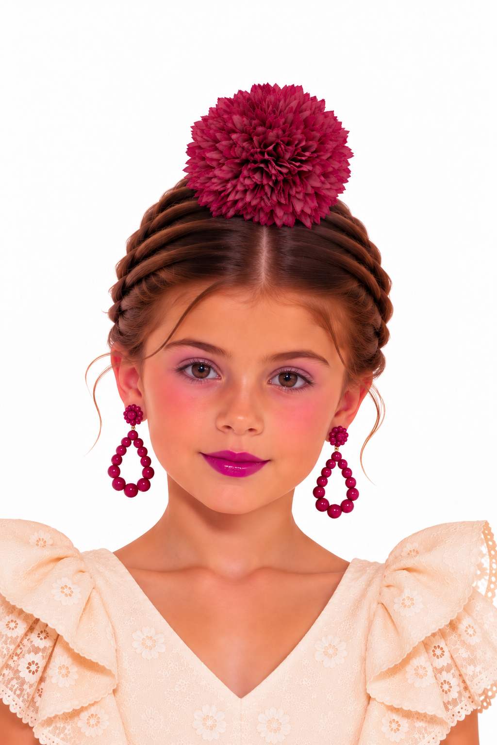 RAMILLETE NIÑA CRISANTEMOS BUGANVILLA