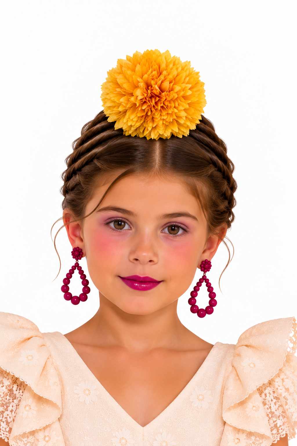 RAMILLETE NIÑA CRISANTEMOS AMARILLO