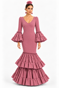 Traje de flamenca Carmeli plumeti maquillaje