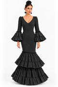 Traje de flamenca Carmeli plumeti negro