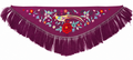 MANTON CRESPON NIÑA IRIS BERENJENA BORDADO MULTICOLOR