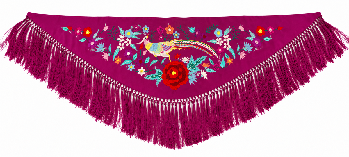 MANTON CRESPON NIÑA IRIS BUGANVILLA BORDADO MULTICOLOR