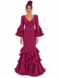 TRAJE FLAMENCA ALBAHACA PLUMETI BUGANVILLA