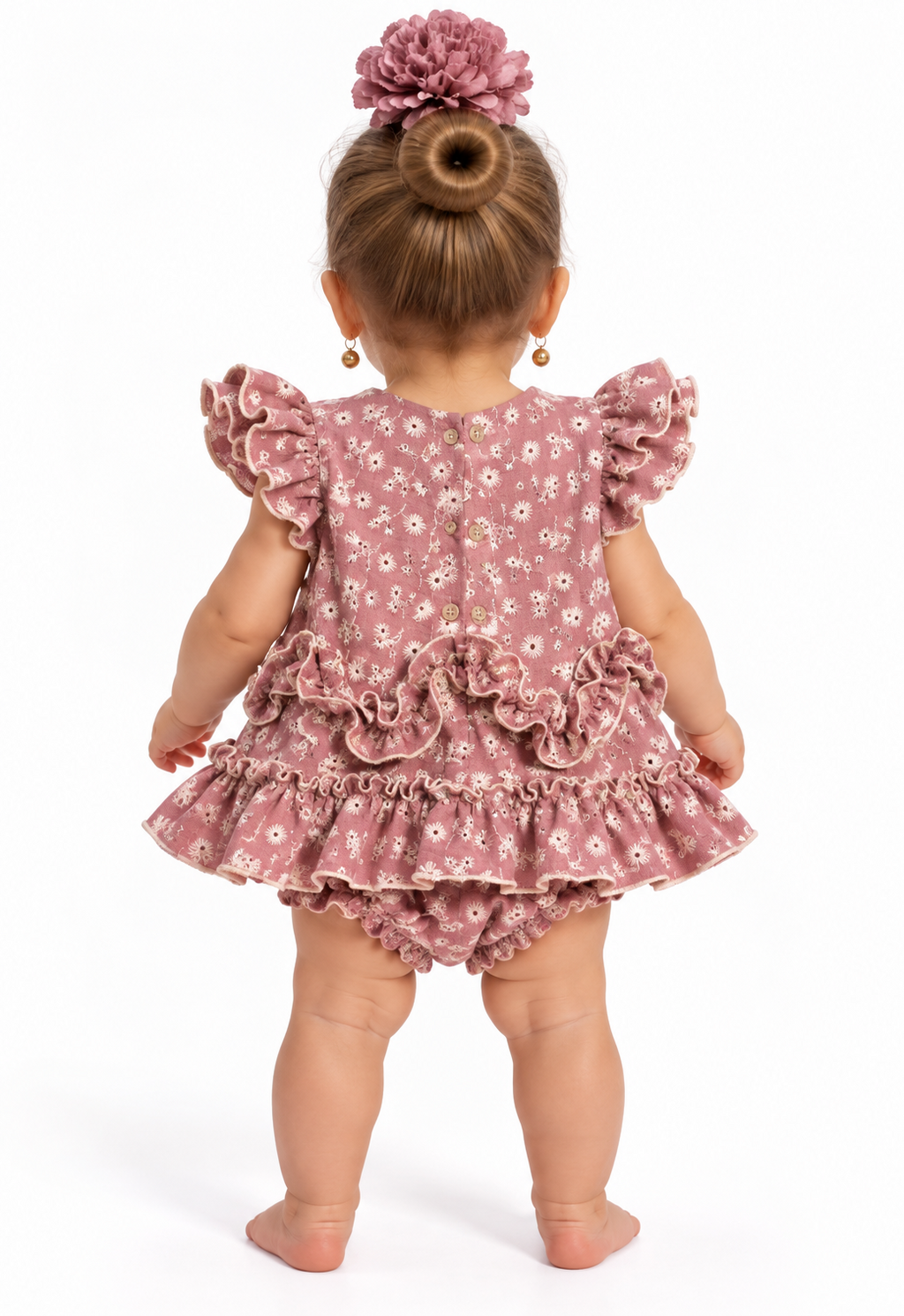 TRAJE FLAMENCA BEBE VEGA MAQUILLAJE PERFORADO BEIGE
