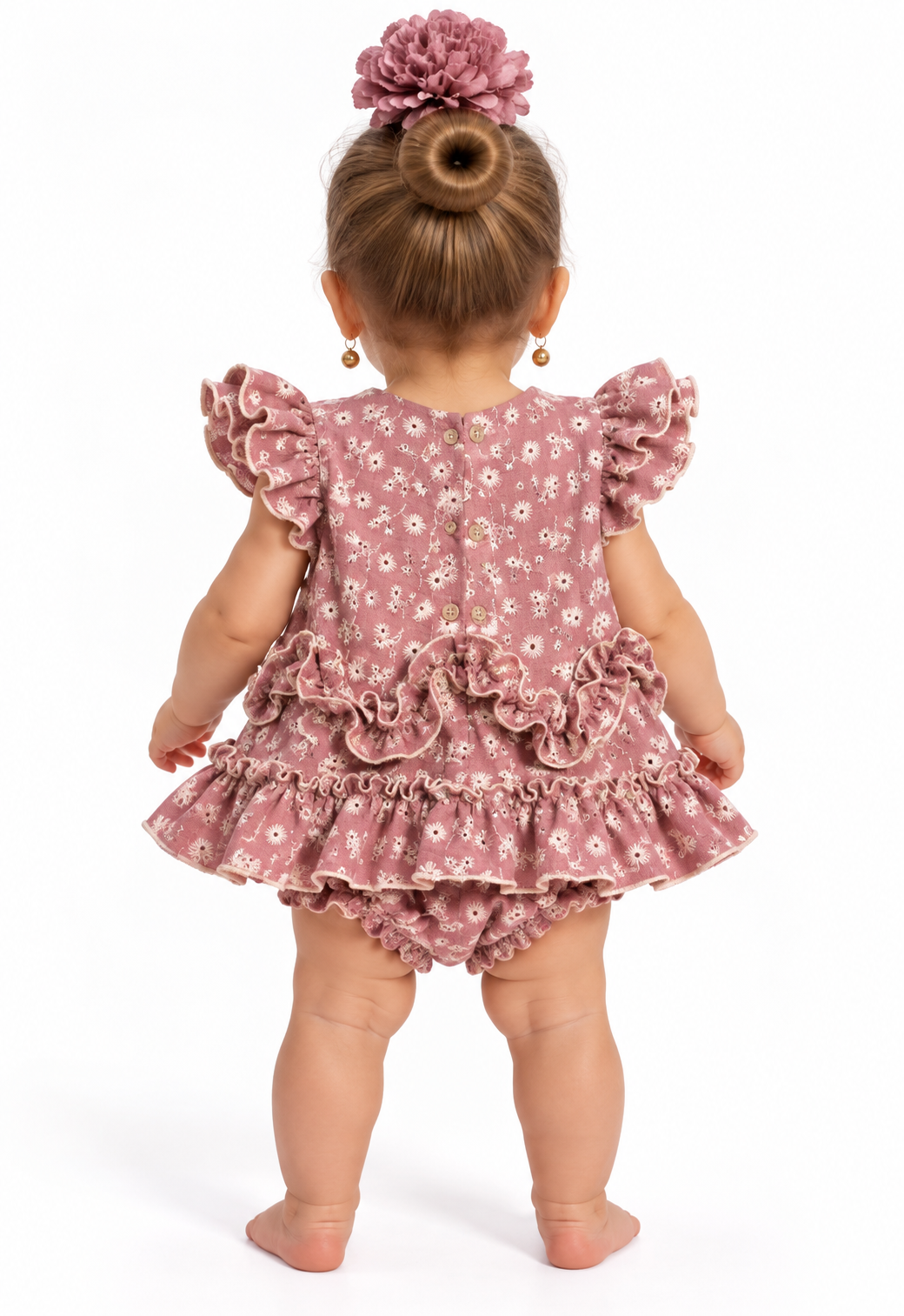 TRAJE FLAMENCA BEBE VEGA MAQUILLAJE PERFORADO BEIGE