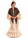CHAL CALADO MARRON FLECOS BEIGE