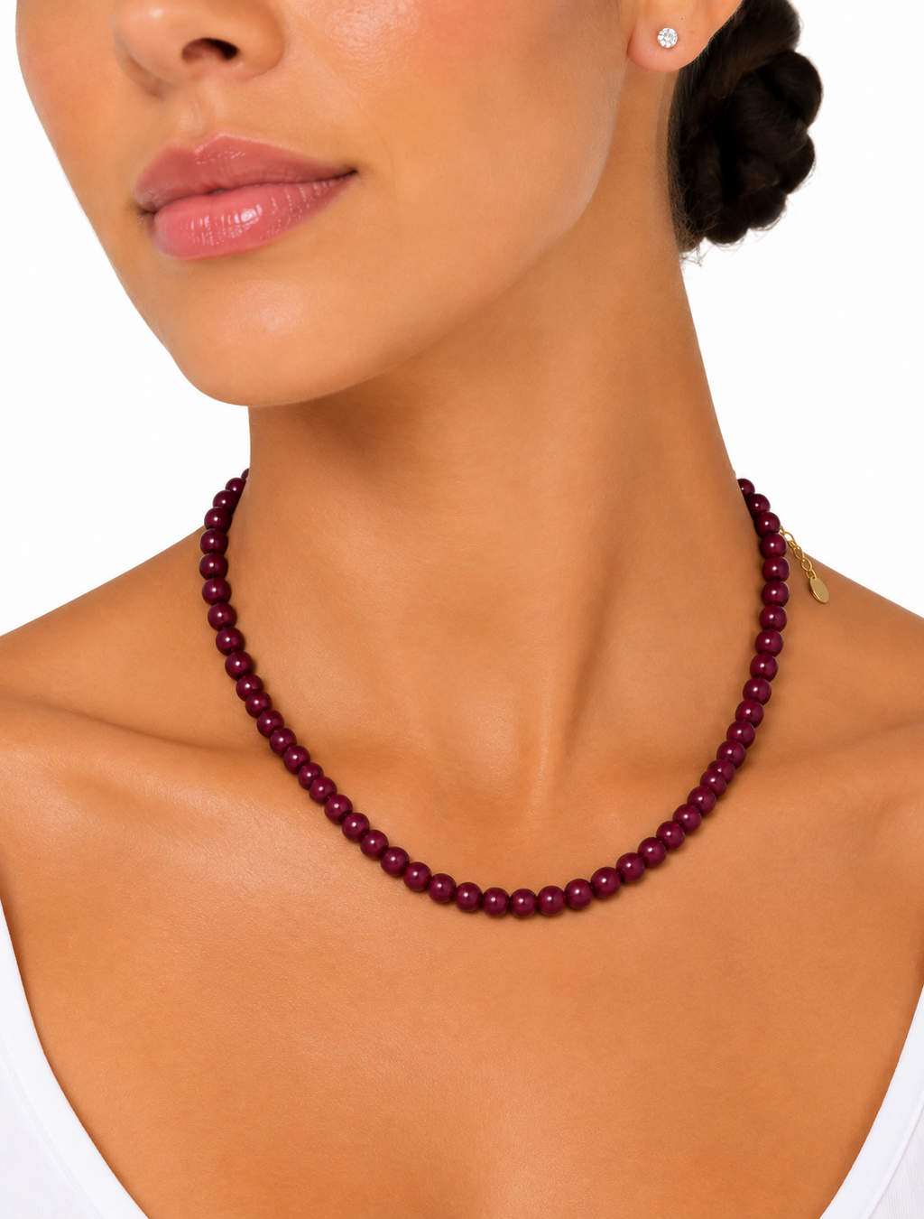 COLLAR ELENA BOLITAS PEQUEÑAS CARDENAL