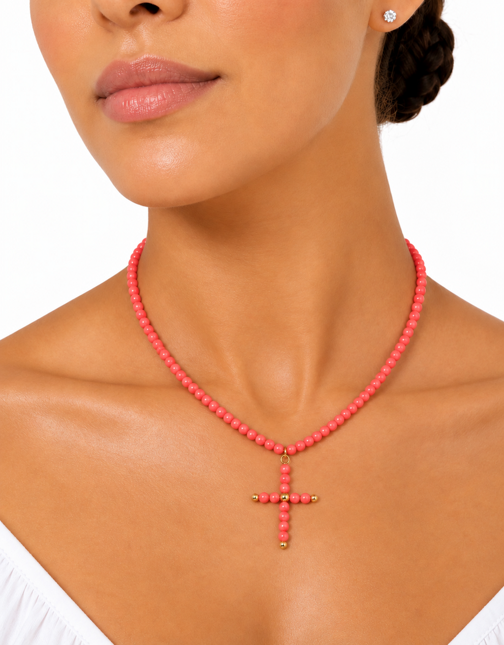 COLLAR SELENA CRUZ ROSA