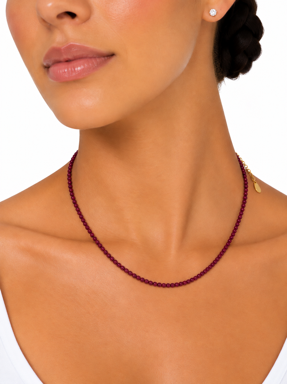 COLLAR MONICA MINI BOLITAS CARDENAL