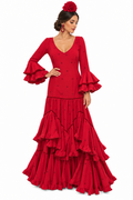 TRAJE FLAMENCA JAEN ROJO LUNAR ROJO