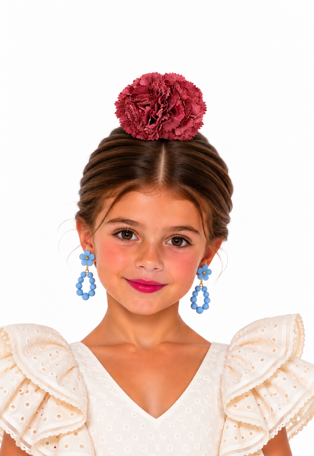 RAMILLETE CLAVELES NIÑA MAQUILLAJE