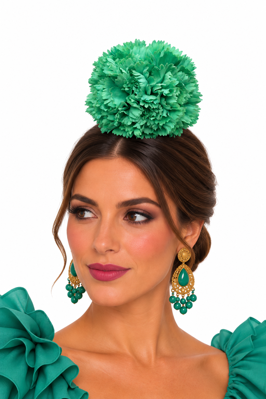 RAMILLETE 3 CLAVELES VERDE AGUA