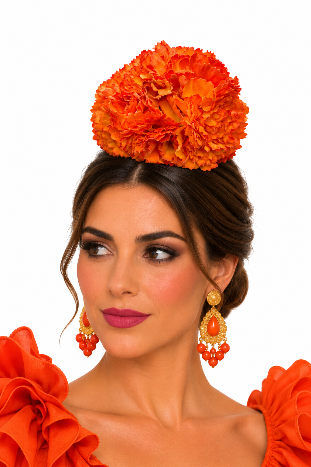 RAMILLETE CLAVEL TINTADO NARANJA