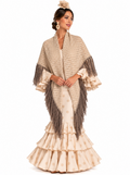 CHAL CALADO BEIGE FLECOS TOPO