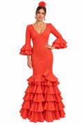 TRAJE FLAMENCA LOLA NARANJA LUNAR NARANJA