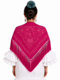 MANTON ALGODON LAURA FUCSIA BORDADO AL TONO