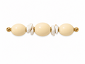 BROCHE 3 BOLAS ESTRELLA BEIGE - BLANCO