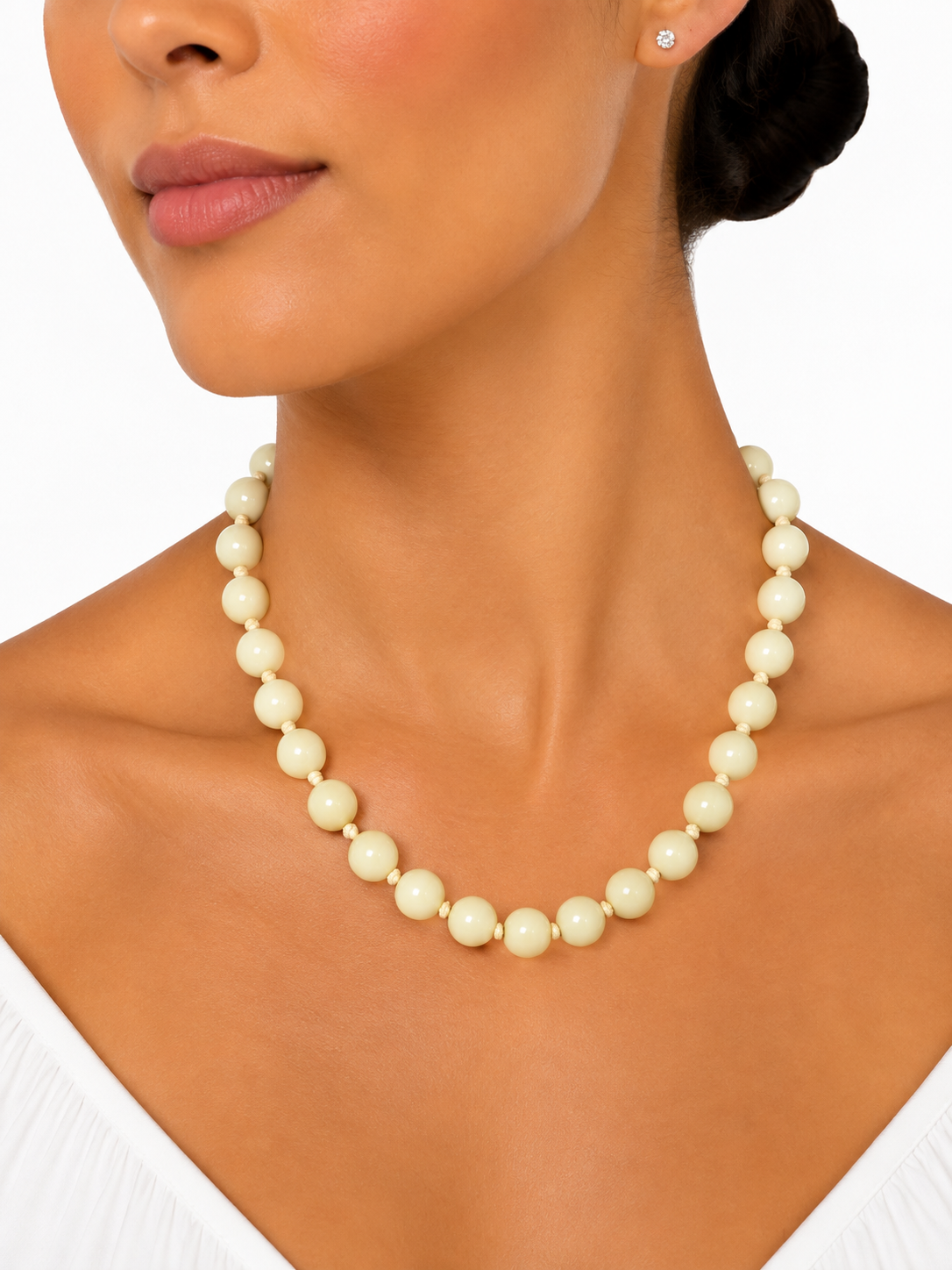 COLLAR ISA BOLAS GRANDE BEIGE