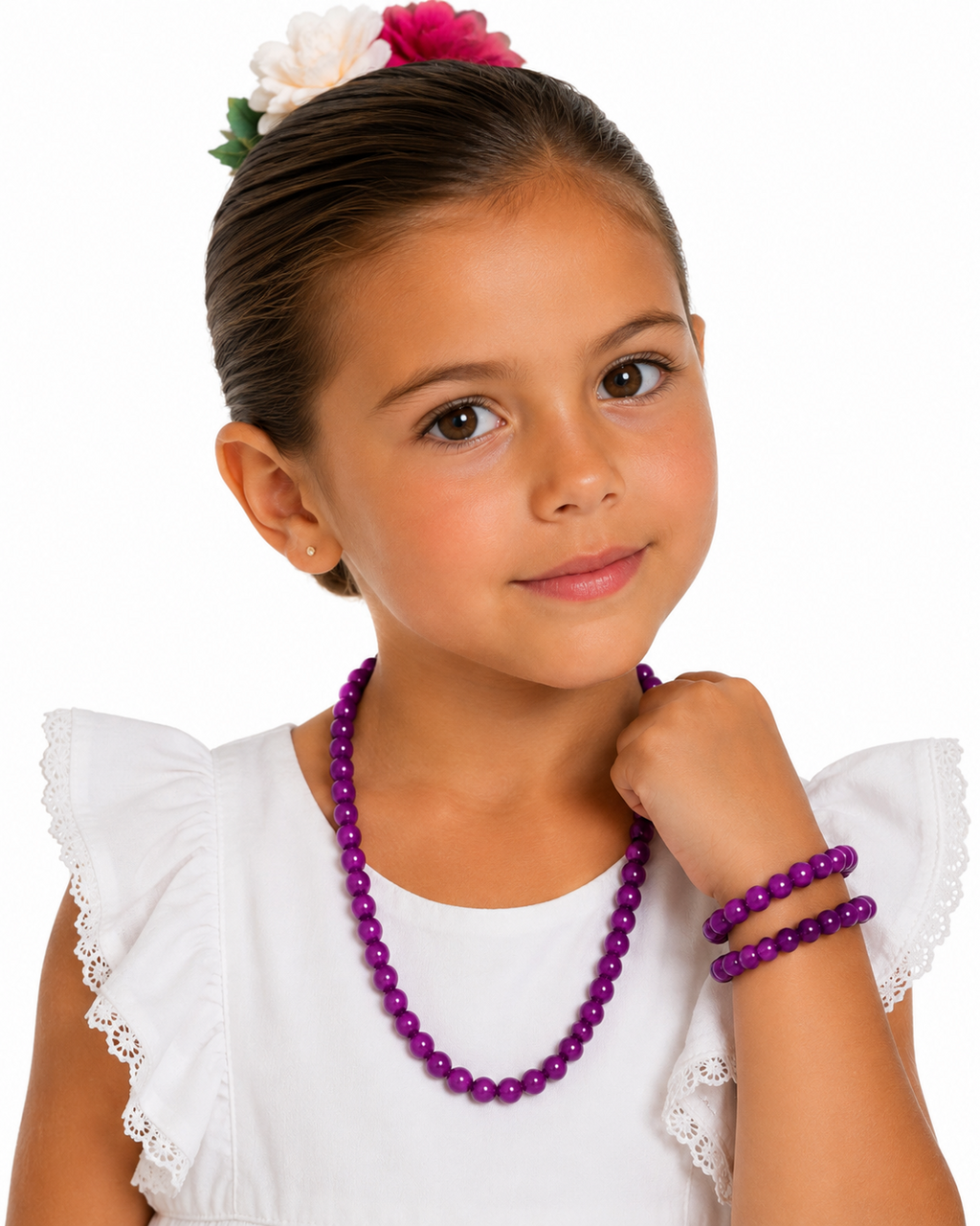COLLAR NIÑA BERENJENA
