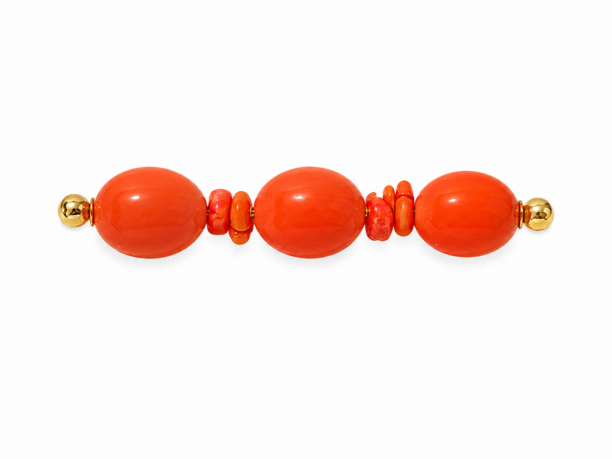 BROCHE 3 BOLAS ESTRELLA CORAL - CORAL