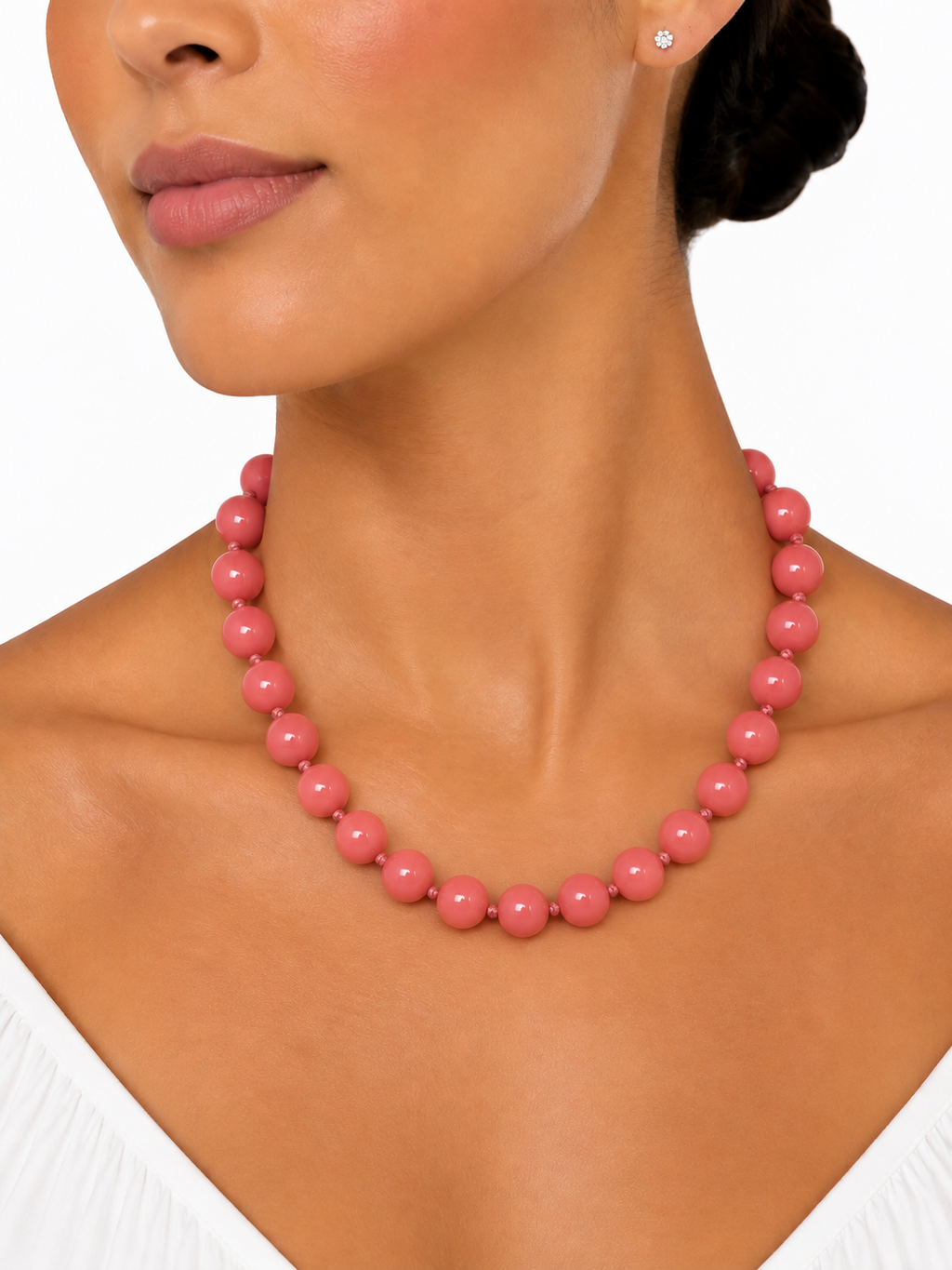 COLLAR ISA BOLAS GRANDE CORAL