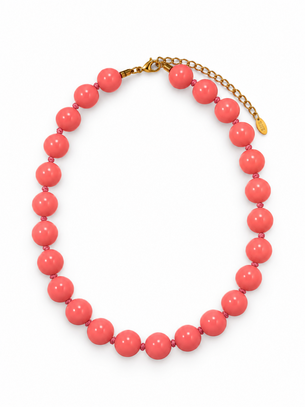 COLLAR ISA BOLAS GRANDE CORAL
