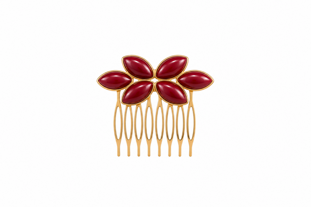 PEINA FLOR BURDEOS